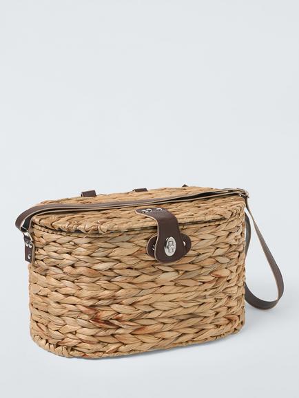 John Lewis Modern Rustic Filled Woven Water Hyacinth Picnic Hamper, 2 Person - view 2, Multi
