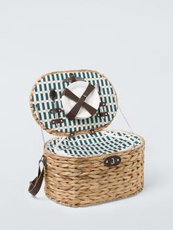 John Lewis Modern Rustic Filled Woven Water Hyacinth Picnic Hamper, 4 Person, Multi