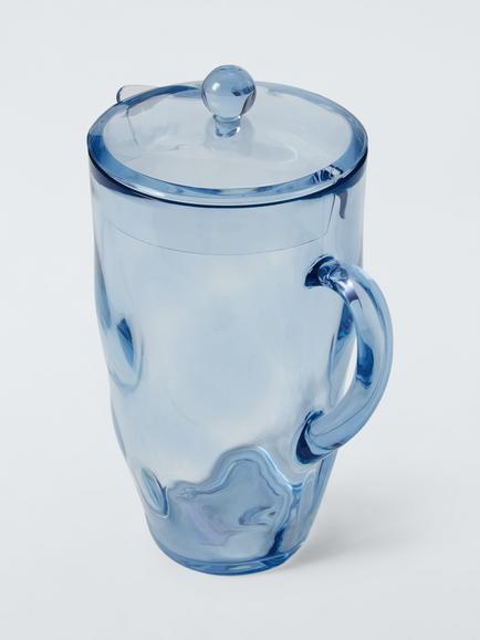 John Lewis Wave Plastic Picnic Jug, 2L, Blue - view 2, Blue