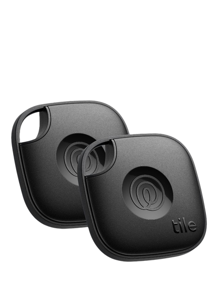 Life360 Tile Mate Keys/Item Finder with Bluetooth Tracker, iOS & Android Compatible, Pack of 2, Black, Black
