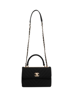 Pre-loved CHANEL 2019 Medium Chevron-Quilted Trendy Shoulder Bag, Black - view 2, Black