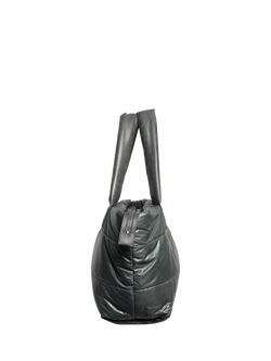 Pre-loved CHANEL Quilted Nylon Tote Bag, Green - view 2, Green