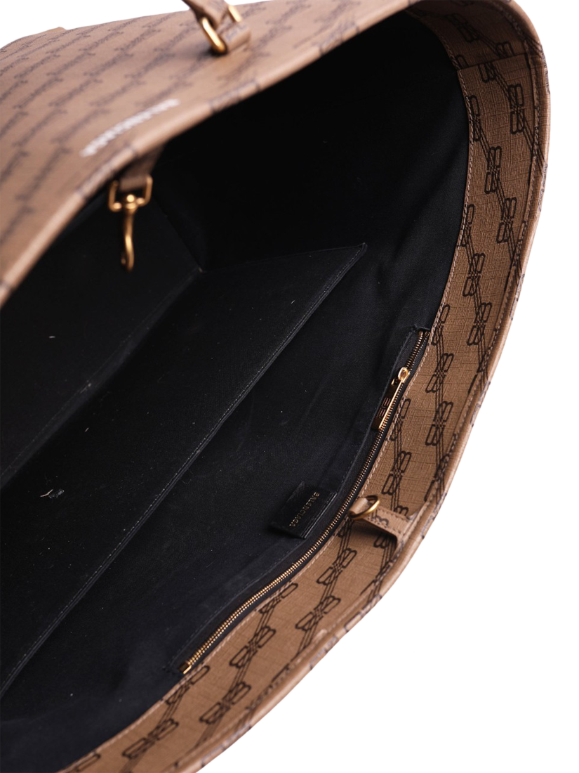 Product image 5 of 5, which shows Pre-loved Balenciaga BB Coated Canvas Tote Bag, Brown