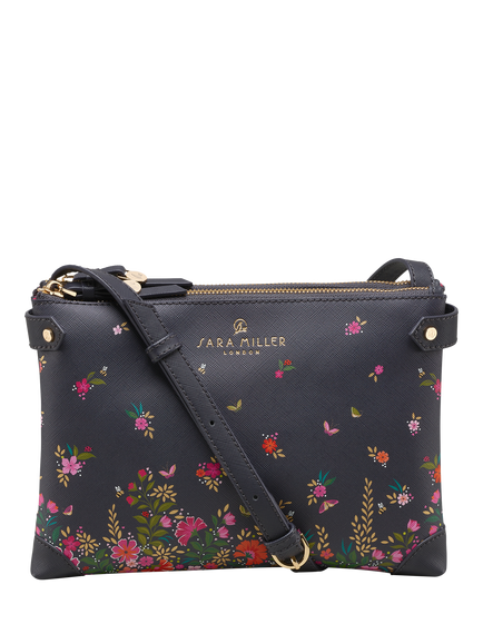 Sara Miller Zipped Crossbody Bag, Ditsy Floral, Ditsy Floral