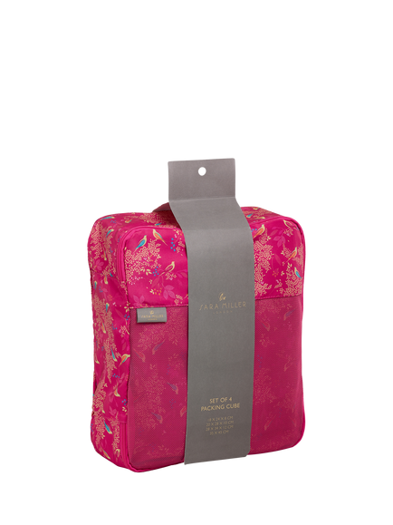 Sara Miller London Packing Cube Set, Pack of 4, Pink Chelsea, Pink Chelsea
