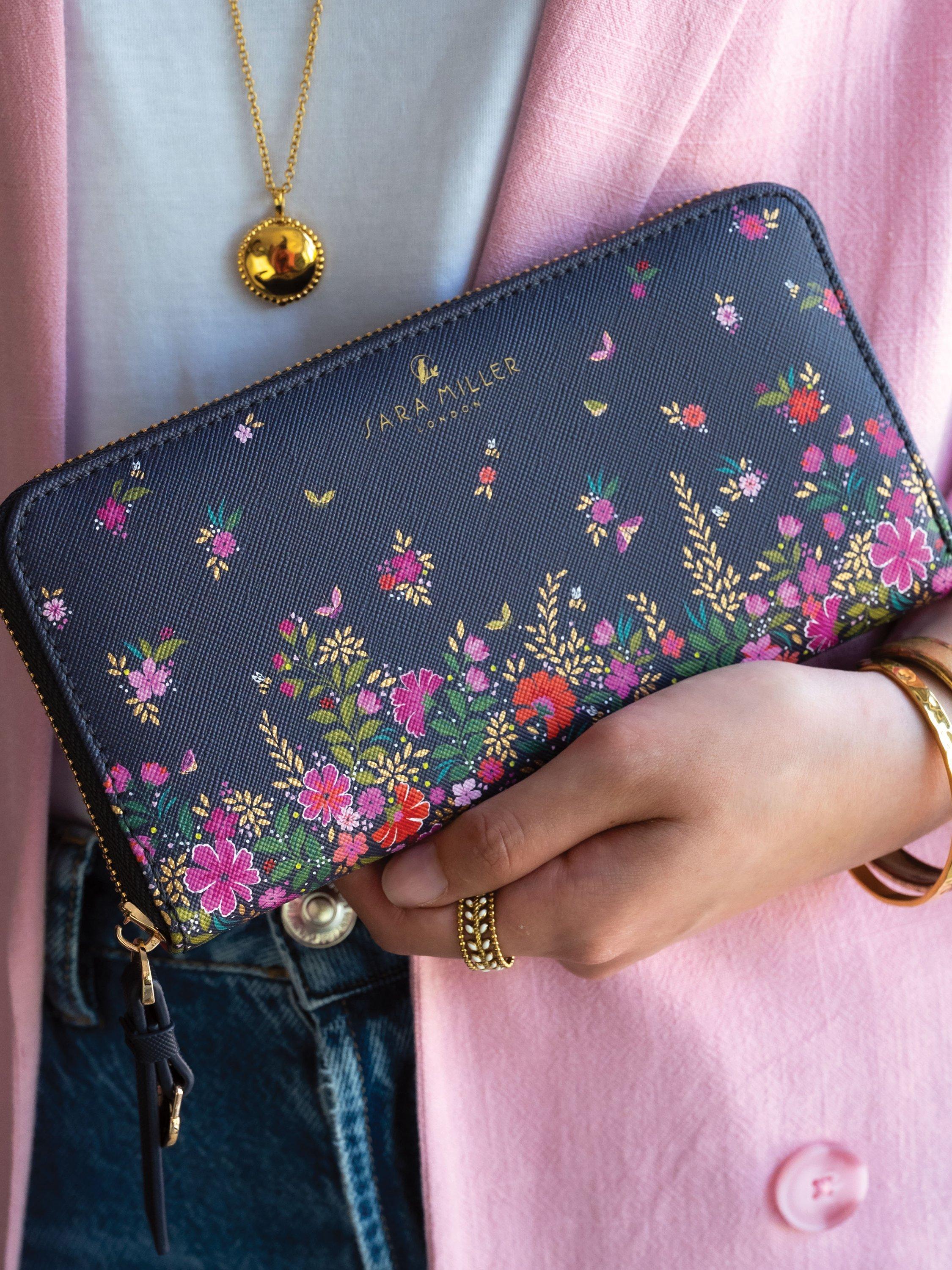 Product image 4 of 5, which shows Sara Miller Large Zip Purse, Ditsy Floral