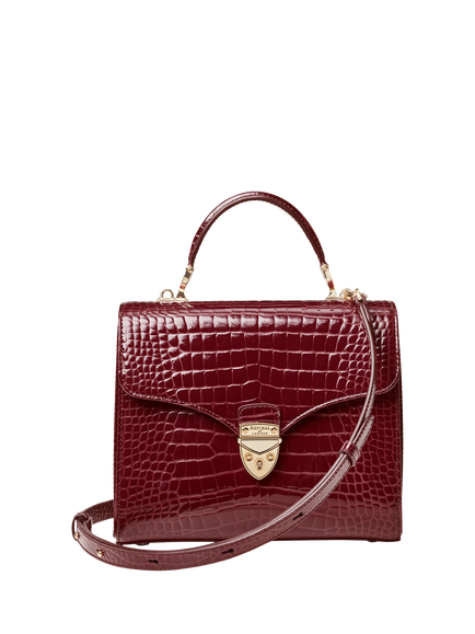 Aspinal of London Mayfair Leather Top Handle Grab Bag, Merlot, Merlot