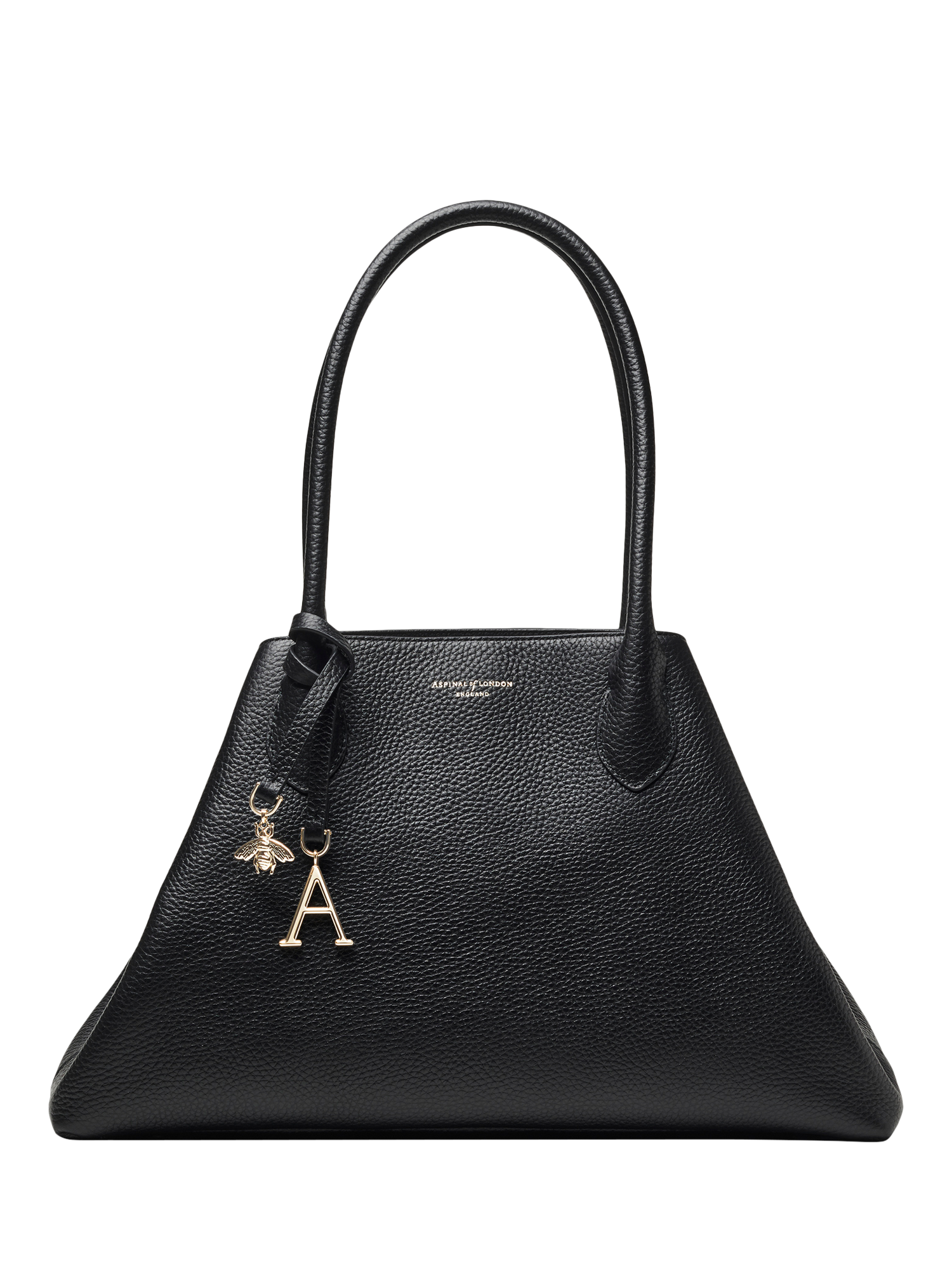 Product image 1 of 4, which shows Aspinal of London Large Paris Bag, Black Pebble