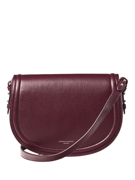 Aspinal of London Leather Satchel Bag, Burgundy