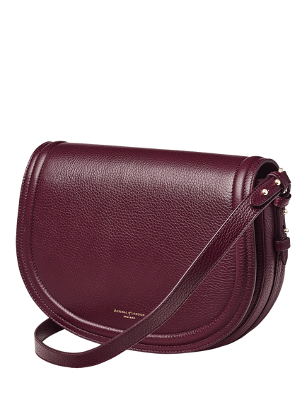 Aspinal of London Leather Satchel Bag - view 2, Burgundy
