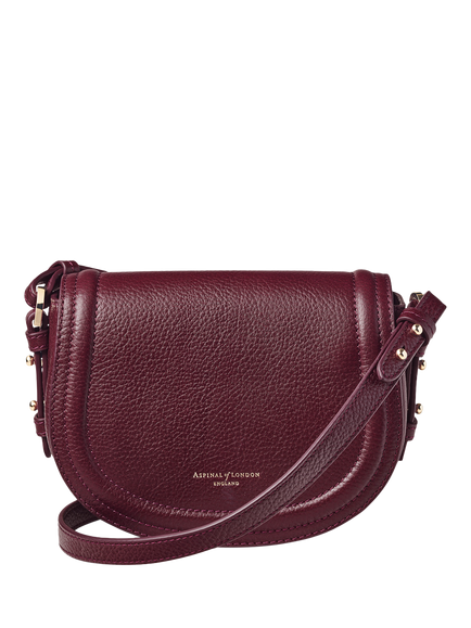 Aspinal of London Leather Satchel Bag, Burgundy