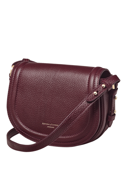 Aspinal of London Leather Satchel Bag - view 2, Burgundy