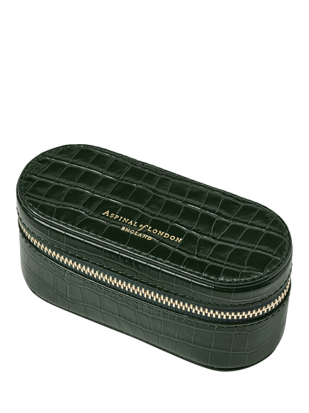 Aspinal of London Croc Leather Handbag Organiser, Evergreen, Evergreen