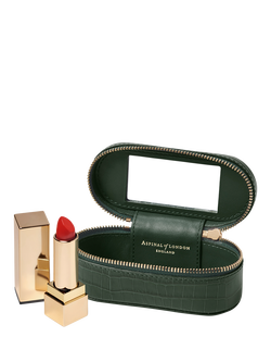 Aspinal of London Croc Leather Handbag Organiser, Evergreen - view 2, Evergreen