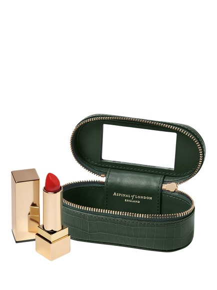 Aspinal of London Croc Leather Handbag Organiser, Evergreen - view 2, Evergreen