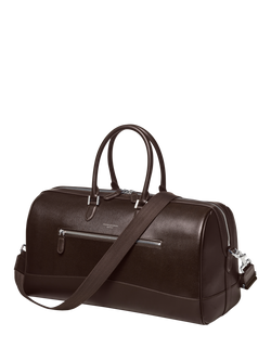 Aspinal of London Leather Holdall, Brown, Darkbrown