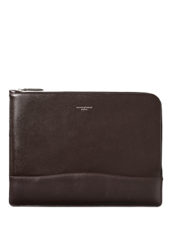 Aspinal of London City Leather Laptop Sleeve Case, Brown