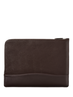 Aspinal of London City Leather Laptop Sleeve Case - view 2, Brown