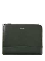 Aspinal of London City Leather Laptop Sleeve Case, Forest Green