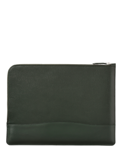 Aspinal of London City Leather Laptop Sleeve Case - view 2, Forest Green