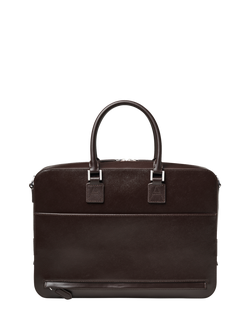 Aspinal of London Mount Street Leather Satchel - view 2, Dark Brown