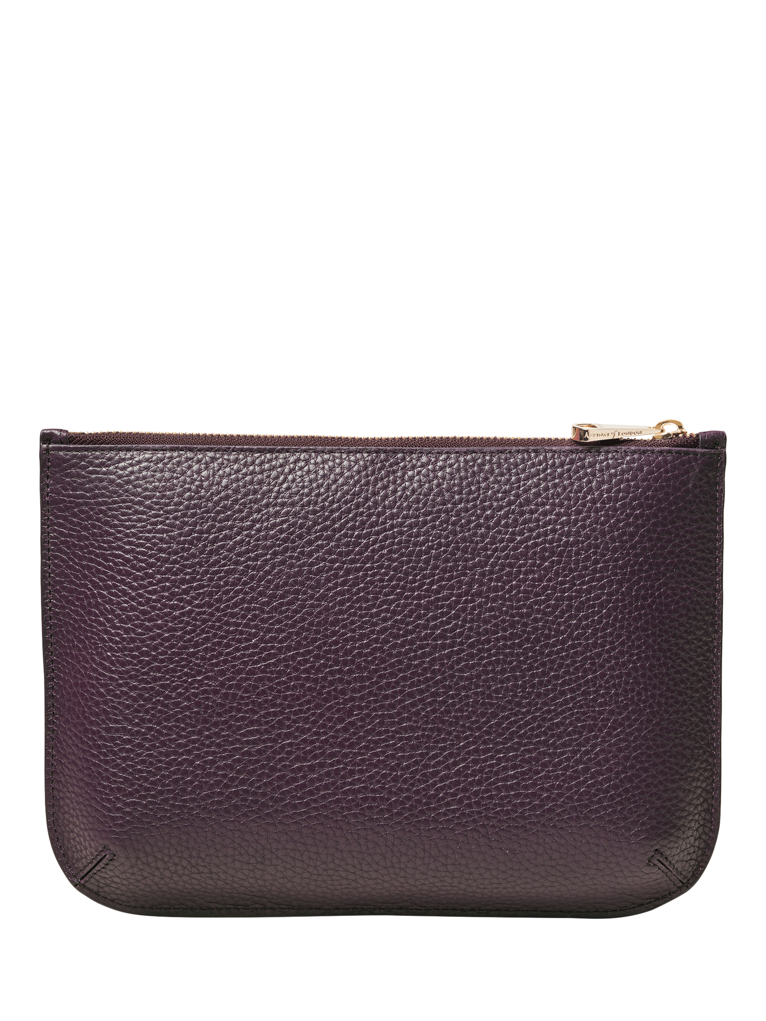 Product image 2 of 3, which shows Aspinal of London Large Ella Pebble Grain Leather Pouch, Fig