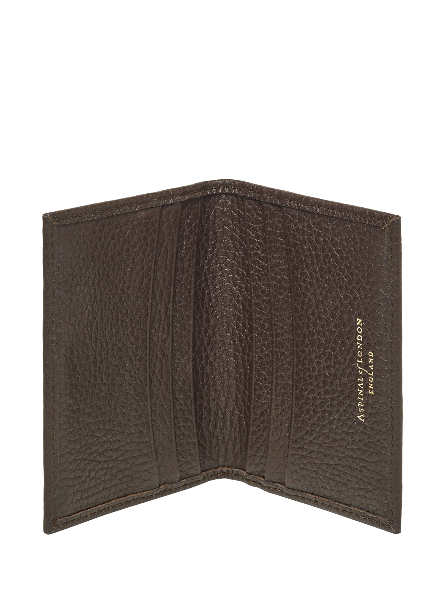 Product image 1 of 4, which shows Aspinal of London Double Fold Card Case, Chocolate