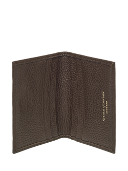 Aspinal of London Double Fold Card Case, Chocolate, Chocolate