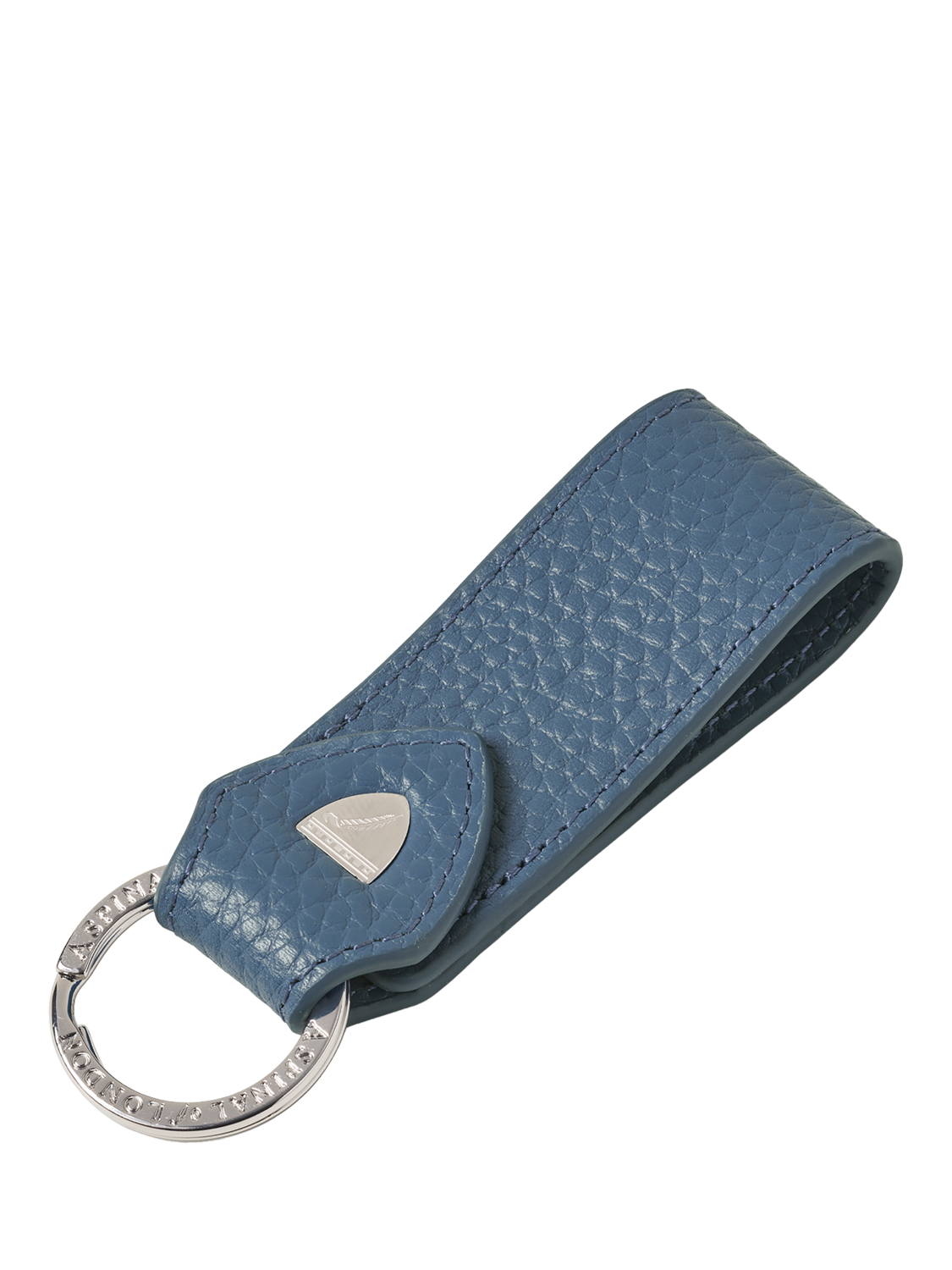 Product image 1 of 2, which shows Aspinal of London Small Pebble Leather Loop Keyring, Topaz
