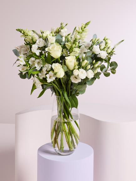 John Lewis Classic White Hand Tied Bouquet, Blue Royal