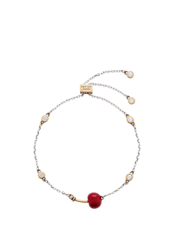 Marc Jacobs Trinket Cherry Charm Bracelet, Silver/Red, Silver/Red