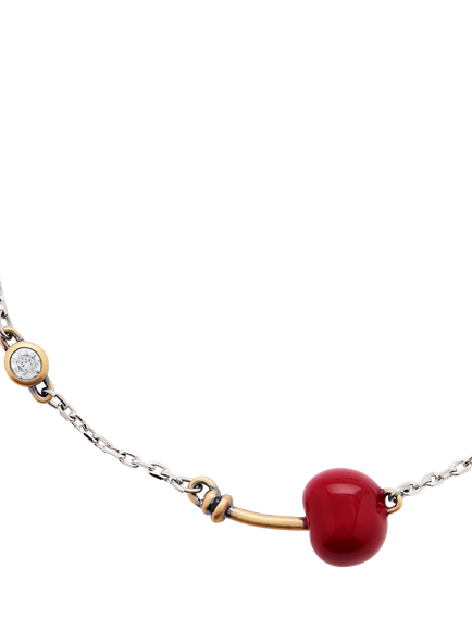 Marc Jacobs Trinket Cherry Charm Bracelet, Silver/Red - view 2, Silver/Red