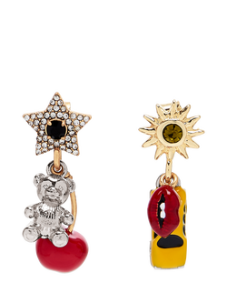 Marc Jacobs Trinket NY Charm Earrings, Silver/Multi, Silver/Multi