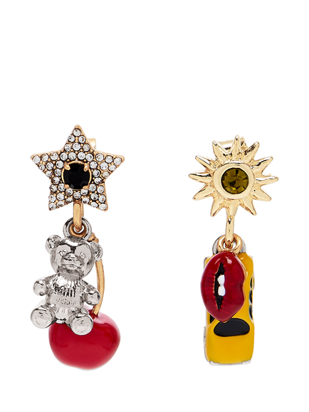 Marc Jacobs Trinket NY Charm Earrings, Silver/Multi, Silver/Multi