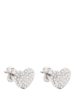 Marc Jacobs Heart Stud Earrings, Silver/Crystal, Silver/Crystal