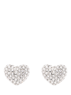 Marc Jacobs Heart Stud Earrings, Silver/Crystal - view 2, Silver/Crystal