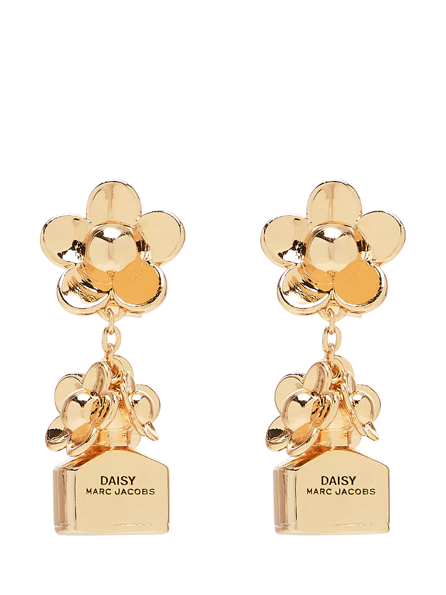 Product image 1 of 2, which shows Marc Jacobs Daisy Fragrance Drop Earrings, Gold