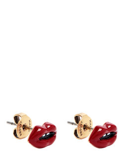 Marc Jacobs Lip Stud Earrings, Gold/Red, Gold/Red