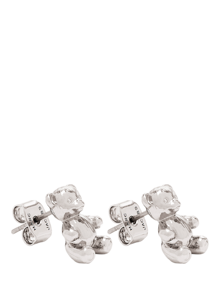 Marc Jacobs Bear Stud Earrings, Light Antique Silver - view 2, Light Antique Silver