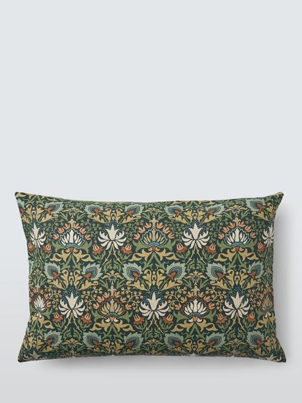 Morris & Co. Meda Iris Cushion, Forest Green, Forest Green