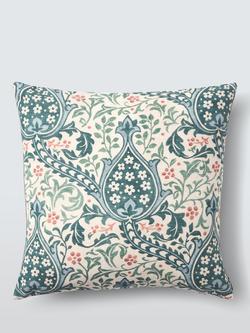 Morris & Co. Persian Tulip Cushion, Teal, Teal
