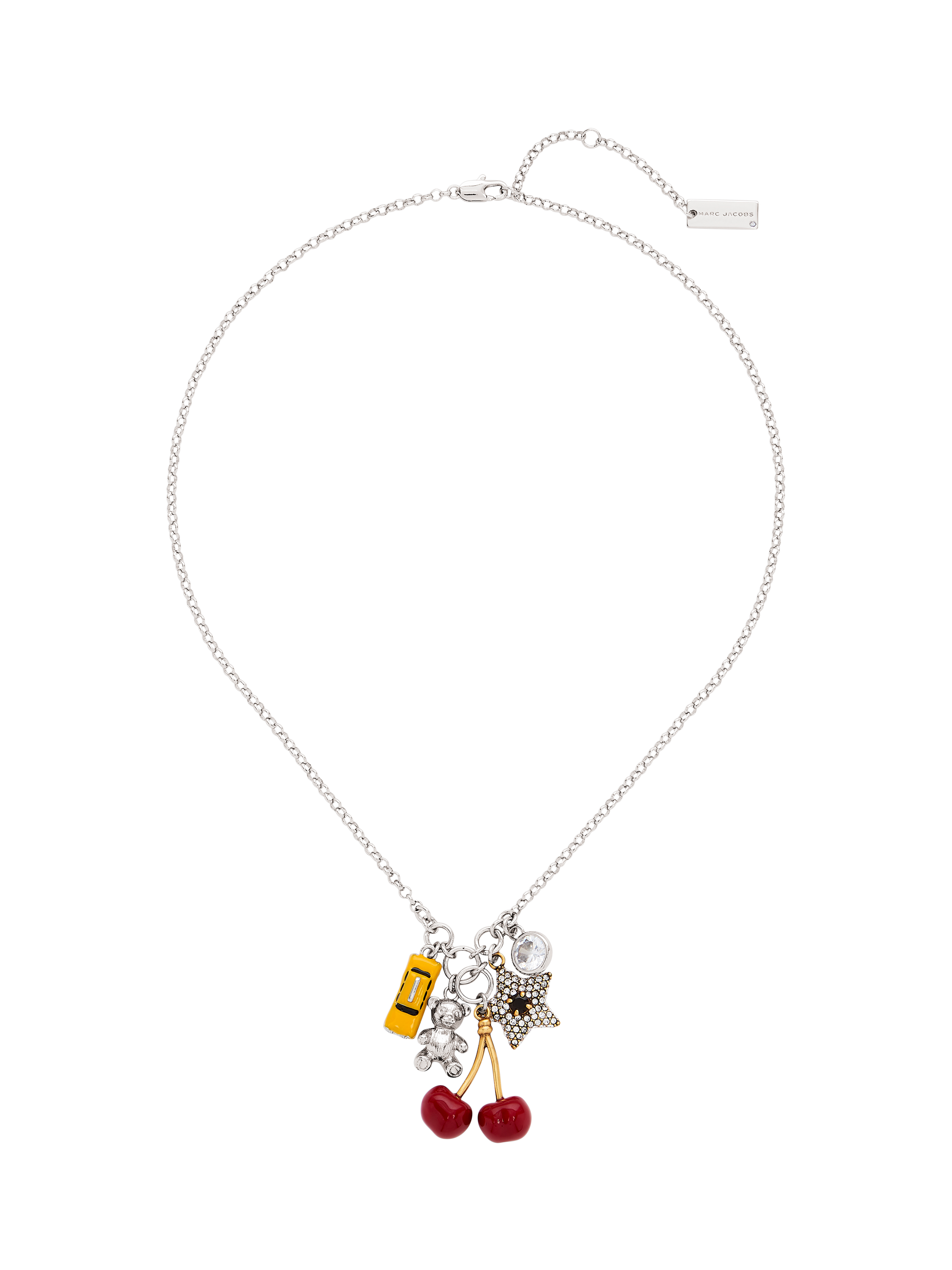 Product image 1 of 2, which shows Marc Jacobs Trinket Cluster Charm Necklace, Silver/Multi
