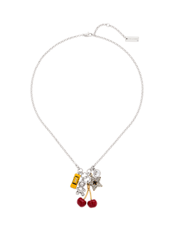Marc Jacobs Trinket Cluster Charm Necklace, Silver/Multi, Silver/Multi