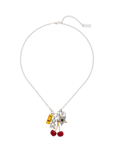 Marc Jacobs Trinket Cluster Charm Necklace, Silver/Multi, Silver/Multi