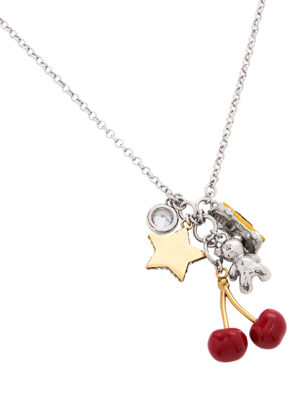 Marc Jacobs Trinket Cluster Charm Necklace, Silver/Multi - view 2, Silver/Multi