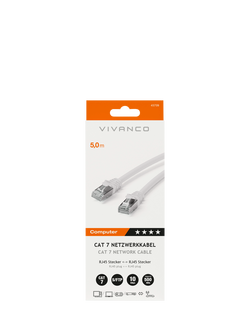 Vivanco Cat 7 Network Ethernet Cable, 5m, White - view 2, White