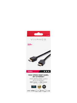 Vivanco 4K HDMI Cable, 3m, Black - view 2, Black