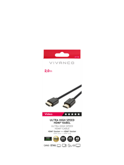 Vivanco 8K HDMI Cable, 2m, Black - view 2, Black