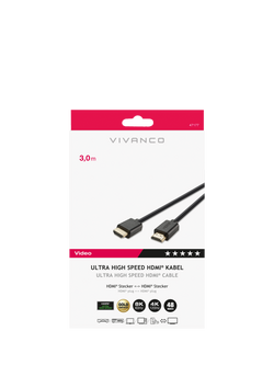 Vivanco 8K HDMI Cable, 3m, Black - view 2, Black