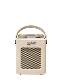 Roberts Revival Mini DAB/DAB+/FM Bluetooth Portable Digital Alarm Clock Radio, Pastel Cream
